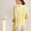 Jackets femininos 2024 Miyake Camisa plissada de ponta de ponta de malha ultrafina, rastro solar de protetor solar de ar-soldado