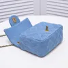 10A Blue jean designer bag Fashion Women Shoulder Bags Luxury Brand Square bag Small Makeup bag Women Denim Shoulder bag mini crossbody bag Chain bag Quilted jean bag