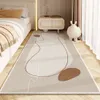 Minimalist Loop Velvet Bedroom Bedside Blanket Cream Air Tpr Anti Slip Long Strip Floor Mat Easy to Maintain Dirt Resistant and Bed Front Foot