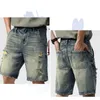 Heren jeans zomers shorts heren denim schudt los fit baggy lichtblauw uit hol uit gescheurde harembroek streetwear punk