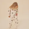 2024 ks enfants pulls tricotés robes garçons filles mignons imprimés swetshirts tops pantalons set veste de vêtements bébé vêtements roberie y240430