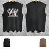 Designer T-shirt Vest Graphic Tee Tops Vêtements Summer Tshirt Mens Designer Old Cracked Letter Imprimer High Street Loose Gradient Couleur Classic Lettres Impression