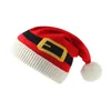 Baskar jul Santa Hat Beanie Pom Poms stickade