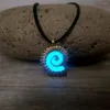 Chains Glow In The Dark Conch Pendant Necklace Mermaid Spiral Fashion Jewelry Night Alloy Sea Shell For Men Women