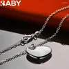 Pendants URBABY 925 Sterling Silver Love Heart Pendant Necklace For Women Man 18-30 Inch Chain Fashion Charm Jewelry Wedding Accessories