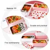 Dinnerware Strawberry Pattern Bento Lunch Box Portable Meal Reviners Lunchas de 2 camadas para piquenique