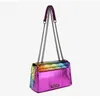 Kurt Geiger Frauen Designer -Bag Eagle Head Crossbody Taschen Silber Kette Frau Schulter Crossbody Bags Designer Frauen Regenbogen Handtasche Luxus farbenfrohe Handtaschen