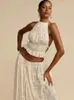 Рабочие платья LAXSESU кружевная плиссированная сексуальная юбка Два куска для женщин 2024 Летний пляжный праздничный кузы