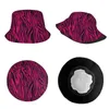 Berety podróżne na nakrycia głowy gotyckie różowe paski zebra rzeczy kubełkowe czapki