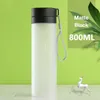Bouteilles d'eau corde en plastique tasse de poussière grande capacité portable transparent pour les accessoires de cuisine sportive extérieurs