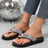 Casual Shoes Women's Summer Fashion Clip Toe Rhinestone Slippers Comfortable Out Beach Womens Slipper Boots