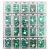 20Gridseach1Shapestrass Diamond Nail Charms Crystals Rhinestones AB 3D Glass Art Crystal Decorations 400pcsbox 240426