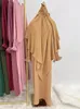 Vêtements ethniques 16 couleurs Robe de hijab musulmane ensemble 2 pcs Femme Tenue de prière islamique DUBAI TURKE