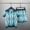 Modedesigner Hawaii Beach Casual Shirt Set Summer Men's Business Shirt Kort ärm Top Loose Shirt Asiatisk storlek M-XXXL Z60