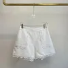 Kvinnors shorts 2024 Summer Kvinnor Fashion White Lace Ruffles fickor Folds Casual High Quality Collection Clothes