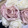 Flores decorativas de borda rolada de borda rolada de borda única de uma mão única de simulação de quartel de casamento caseiro caseiro