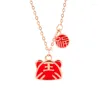 Hangers KOFSAC 2024 Jaar Gift Women Fashion kan van kleur Red Pink Tiger Pendant Necklace 925 Sterling Silver Ketters sieraden