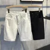 Summer Mens Fashion lavé à cinq points Shorts en denim Label de mode américain Stratted Breathable Shorts Jeans 240430