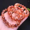 Bracelets de liaison 11 mm Natural Red Fire Quartz Bracelet hématoïde ACCESSOIRES LUXEUR BIENDRES CHAINE RÉGLABLE CRISTAL STONE BANGLE 1PCS