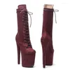 Dansskor Fashion Women 20cm/8inches Suede Upper Plating Platform Sexig High Heels Boots Pole 251