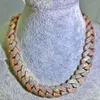 Buzlu Mücevher Zincirleri Bling Kolye 925 STERLING Gümüş Hip Hop Erkekler Lüks 20mm 4ROW MOISSANITE Miami Küba Bağlantı Zinciri