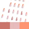 False Nails 24PCS Orange Gradient And Glitter Nail Art Pieces Whitening Removable Fake