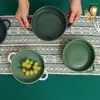 Teller runde Backpfanne Hochtemperaturofen Dedizierte Keramikplatte Dinner Dish Obst Salat Schüssel Dekoratives Geschirr