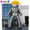 8mh (26 Fuß) mit Gebläse Custom Giant Outdoor Schrecklich aufblasbares Skelett Geister Schwarz Schlauchboote Geisterbildmodell für Halloween -Dekoration