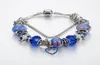 Stränge Blau Charme Glasperlen Armband DIY Crystal Turtle Crown Ornamente Whole2411041