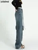 Jeans féminins Loribindwood 2024 printemps et été tout-correspondant à taille haute pantalon très mince des jambes minces féminines