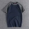 Summer American Retro Short-sleeved O-neck Raglan Sleeve T-shirt Mens Fashion Simple 100% Cotton Washed Casual Sport Tops 240429