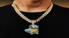 Collane a ciondolo hip hop cz pietra bling pavimentato bling ghiacciato oro color golf fumetto torta a tartaruga pendenti per uomo rapper gioiello regalo5096781
