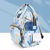 Sacchetti per pannolini Hufh Stampa in moda Borsa per sponsole per pannolini Mummia Bag di grande capacità Mom Baby Multi-Function Borse da viaggio da viaggio per esterni per cure per bambini D240429