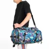 Backpack Large Bucket Travel Leaves Printing Graffiti Luggage Shoulder Bag Men Women School Pack Rucksack With Shoes Pocket XAC