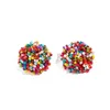 Boucles d'oreilles étalon simples résine ethnique multicolore perlé à la main pour femmes accessoires Bohême bijoux de mode géométrique rond