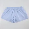 Shorts femminile 2024 Summer American Casual Blue and White Stripe Sports Pants Abg Spicy Girls Elastic Bassa vita