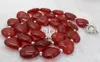 Kettingen 12x12mm Natural Red Ruby Heart Gemstone kralen ketting 18 ''