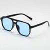 Sonnenbrille Frauen Männer Square Sonnenbrille Retro Polygon Frauen schwarze Vintage Fashion Ladies Doppelstrahl Brille