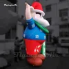 Partihandel Underbar jätte reklam Uppblåsbar Santa Model Father Christmas Figure Balloon med en snowboard för Xmas utomhusdekoration