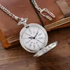 Pocket Watches Vintage Steampunk Roman Numeral Quartz Watch Gold Case Pendant Chain Men And Women