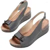 Сандалии для женщин 2024 Лето мягкая подошва -подошва высокие туфли на каблуках женский клин с платформой Zapatos mujer