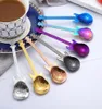 Новая гитарная кофейная десертная ложка Scoop Spoon 304 из нержавеющей стали радужной цветовой посуда Music Bar Party 7 PCSLOT DEC4147028549