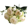 Kwiaty dekoracyjne fantastyczne sztuczne kwiat róży wodoodporny vintage długi łodyg no miażdżący sztuczny jedwab