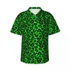 Mäns casual skjortor leopard djur hawaii skjorta man semester lime grön svart kort ärm gatakläder design lösa överdimensionerade blusar