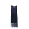 Casual Dresses VOLALO 2024 Spring Vest Dress O Neck Sleeveless Loose Long Summer Women Fashion Modal