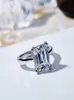 Fashion2020 Série de début de printemps Single Diamond Ring S925 Silver plaqué 18k Gold Emerald Cut Women039 Bijoux de mode2194392
