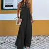 Casual Dresses Women's Fashion Sleeveless Halter Long Beach Dress Temperament Pending Woman Loose Bohemian A-Line