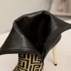 Moda designerka Krótkie buty złote obcasy oryginalne skórzane knitter czarne botki kostki b złote guziki seksowne luksusowe kobiety krótkie buty plus rozmiar