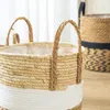 Fancy Wicker Planter Basket Natural Flower Pot Home Decor Garden Bamboo Seagrass Storage Baskets Toy Holders 240430