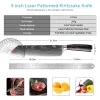 Kiritsuke Chef Couteau 8 "Couteaux de cuisine japonais pour trancher les viandes et les légumes Poignée ergonomique Modèle Laser Couteau bien